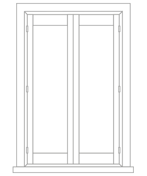 Solid panel shutter sketch