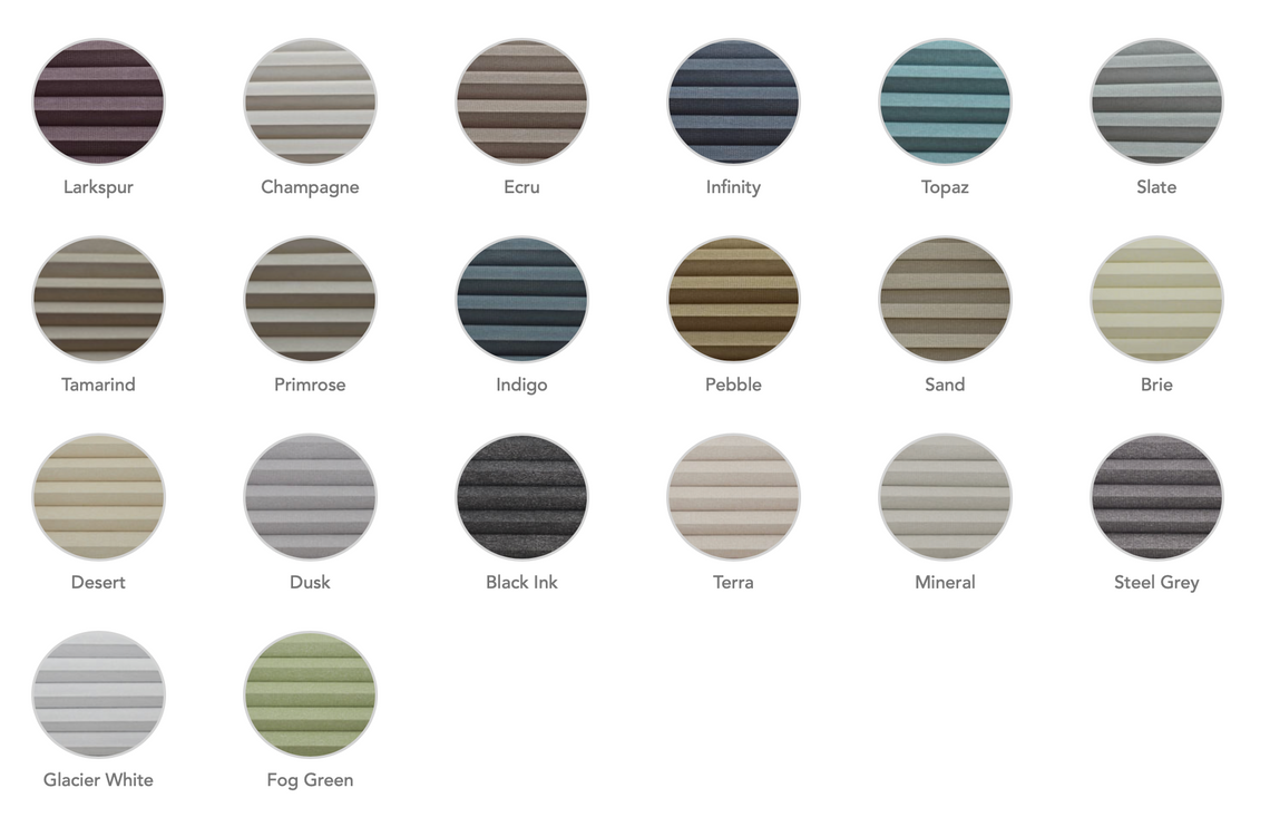 Colour choice of fabric for shutter and shade shutters