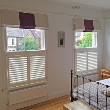 Bedroom cafe style shutters