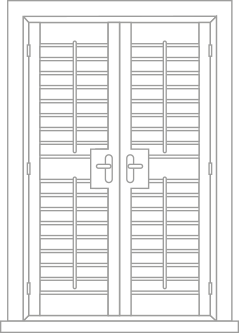 French door shutter sketch